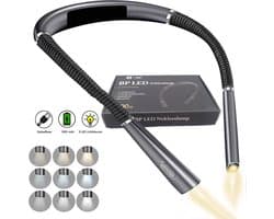 BP® Nekleeslamp - Leeslampje voor Boek - Leeslampje voor in Bed - Neklampje voor Haakwerk - Neklamp - Flexibel voor Perfecte Pasvorm - Oplaadbaar - 3 kleuren licht - 9 standen