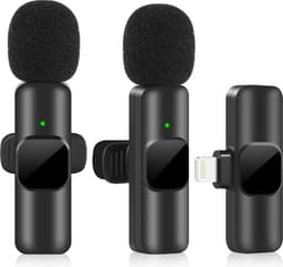 Nieuwe Draadloze Lavalier Microfoon Draagbare Audio Video Opname Mini Mic Voor Iphone Live Broadcast Gaming Telefoon Mic For IOS 2in1 — thumbnail 2