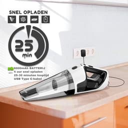 Luxe Kruimeldief – Snoerloos – Best Verkocht – Handstofzuiger – Vacuum Cleaner – 6000mAh – HEPA Filter – 10000PA – Lichtgewicht – Grijs — thumbnail 4