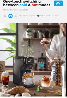 Dropon 6 in 1 Espressomachine - Capsule Koffiemachine - Cappuccino Dolce Gusto - Koffiecup machine - Dolce Gusto Apparaten- zwart — thumbnail 5