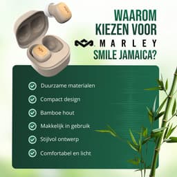 House of Marley Smile Jamaica TWS Draadloze Oordopjes - Bluetooth Oortjes Draadloos - 14 uur Batterijduur - Met Microfoon - Gemaakt van Duurzame Materialen - Cream — thumbnail 5