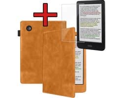Hoes Geschikt voor Kobo Clara Colour - E-reader Hoesje Leer Luxe Bescherm Case Met Screenprotector - Hoes Geschikt voor Kobo Clara Colour Leren Hoes Book Cover - Bruin
