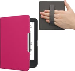 kwmobile flip cover geschikt voor Kobo Clara BW / Colour - Case met magnetische sluiting en handvat - Hoes voor e-reader in neon roze - design — thumbnail 1
