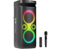 Partybox - Fenton Pulse130 speaker met lichteffecten - Met microfoon en ingebouwde accu