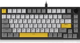 Ajazz AK820 - 75% Bedraad RGB Gaming Toetsenbord - Mechanisch - Gasket - Hot Swap - Volumeknop - QWERTY Toetsenborden- 82 Keys - Maanlicht geel — thumbnail 1
