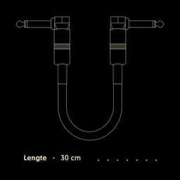 2 stuks Áengus Black Tweed patchkabel - 6.35mm mono jack plug haaks/haaks - 30 cm — thumbnail 5