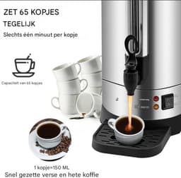 Koffiedispenser 9,75L - 65 Kopjes - 1500W - Voor Kantoor & Feesten — thumbnail 2