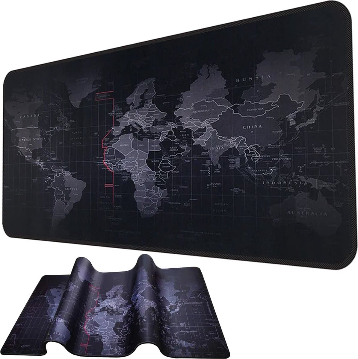 Muismat - Bureau onderlegger - Gaming Mousepad XXL - Game Muismat - Onderlegger - Grote Muismat - Anti Slip muismat - Desktop Mat - Wereldkaart - 90 x 40 CM - — afbeelding 1