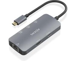 AISENS ASUC-6P019-GR laptop dock & poortreplicator Bedraad USB 3.2 Gen 1 (3.1 Gen 1) Type-C Grijs