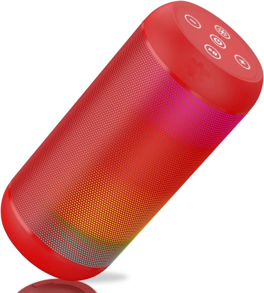 Bluetooth speaker rood-draadloze luidspreker dubbele luidsprekers-Supersubwoofer-AUX-TF en USB-18 uur muziek-RGB-licht-Bluetooth-5.3-rood — afbeelding 1