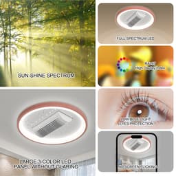 SUMOH® Roze Bladloze Plafondventilator – Plafondlamp – Sterrenlamp Dimbaar LED met Kleurenstanden – Timerfunctie, Stil Geluidsniveau – 120 graden draaibaar – Afstandsbediening – Winter- & Zomerstand – Modern Design 2025 – Slaapkamer – Woonkamer — thumbnail 3