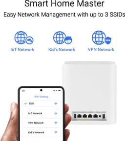 ASUS ZenWiFi BT8 (2-pack) tri-band (2,4 GHz / 5 GHz / 6 GHz) Wi-Fi 7 (802.11be) wit 3 interne — thumbnail 4