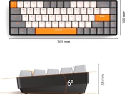 Mechanisch Gaming Toetsenbord Draadloos - 60% Keyboard - Red Switches - Bluetooth/USB Draadloos — thumbnail 3
