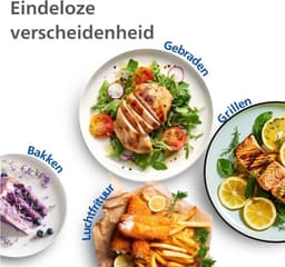 Airfryer met Twee Baklades - Gezond Snel en Veelzijdig Koken 9 Liter Inhoud Touchscreen 2 Lades NA350/00 — thumbnail 7