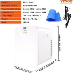 Vihes Mini koelkast - Vriescombinatie - Draagbaar - Touchscreen - Koeler - Koelbox - Voedsel - Drank - Camping - Home - Auto Gebruik - 20 Liter — thumbnail 5
