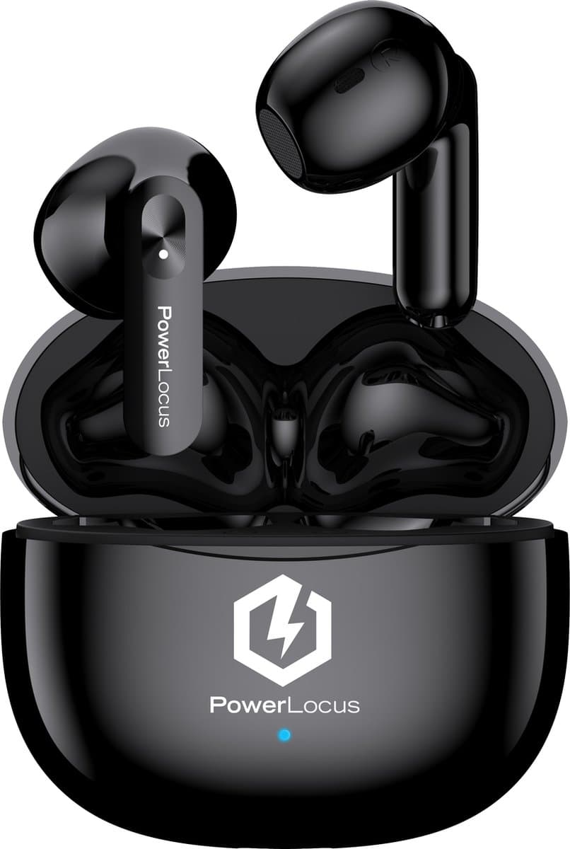 PowerLocus Vibe Draadloze Oordopjes - Bluetooth oordopjes - ENC Microfoon - Touch Sensor Button - Lange Batterijduur - Zweetbestendig - Zwart — afbeelding 1