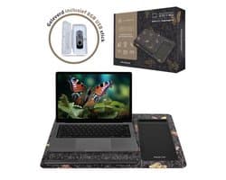 TrueLogic Alpha Laptop standaard - Laptoptafel - Bedtafel - Laptopkussen - Laptopstandaard - Voor laptops t/m 17 inch - Geleverd inclusief 8GB USB stick - Butterfly Dream