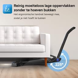 TurboTronic TT-FG6 2-in-1 Steelstofzuiger Draadloos - zonder zak op accu - met flexibele arm - ingebouwde kruimeldief - Zwart/Blauw — thumbnail 5