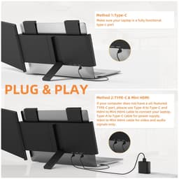 De Warenloods - Draagbare laptop monitor 14inch - Monitoren - Laptopmonitor - Uitbreiding Dubbel scherm voor laptop — thumbnail 5