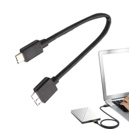 Harde schijf kabel - Gegevensoverdracht kabel - Externe opslag - Hoge snelheid 5 Gbit/s - 30 cm lengte - Zwart — thumbnail 3