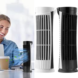 Draagbare Torenventilator - Stille Koeling - Bureau Ventilator - Veiligheidsgreep Inklemmen - 25 cm - Zwart — thumbnail 2