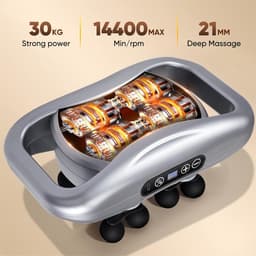 Elektrisch Massagepistool – 12 massagekoppen, stille werking, 9 intensiteitsstanden, HD-scherm, 10-minuten timer, rug, nek en benen — thumbnail 3