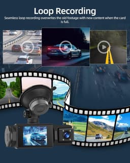 Dashcam 3-kanaals 1080p met Wifi, Nachtzicht en G-sensor voor Voor, Achter en Interieur — thumbnail 2
