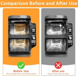 2 stuks spatbescherming accessoires voor Ninja Double Stack XL SL400EU en SL300EU, herbruikbaar siliconen heteluchtfriteuse accessoires Airfryer accessoires voor Ninja Airfryer Double Stack SL400EU en — thumbnail 3