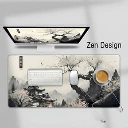 Zen Design XXL Muismat 90x40 – Japans Landschap – Anti-slip – Bureau Onderlegger — thumbnail 2