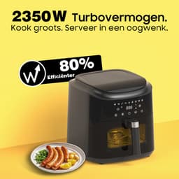 Dewelling XXL Heteluchtfriteuse 9L AF80D10W – 2350W Airfryer met Kijkvenster – 360° Heteluchtcirculatie – 40–200°C — thumbnail 11