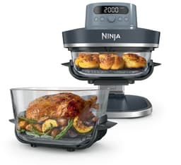 Ninja CRISPi PRO 7-in-1 Glazen Airfryer met 7 functies - Airfryen, Bakken, Braden, Rijzen, Drogen. Max Crisp en Opnieuw krokant maken - 2.3 liter en 5.7 liter glazen schaal - PFAS vrij koken - Cyberspace - AS101EUCY — thumbnail 14