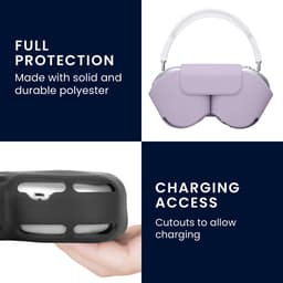 kwmobile cover voor over-ear koptelefoon - Compatibel met Apple AirPods Max / AirPods Max 2 - Van polyester - In lila wolk — thumbnail 5
