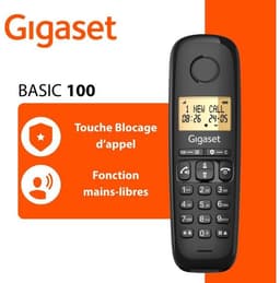 Vaste telefoon - GIGASET - Basic 100 Trio - Handsfree-modus - Scherm met achtergrondverlichting - Telefoonboek voor 50 contacten - Vergrendelfunctie - Zwart — thumbnail 3