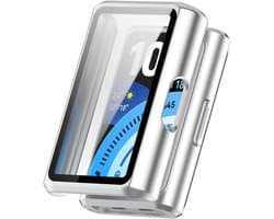 Stravo Screen protector case – Geschikt voor HUAWEI Band 11 Pro - Full Cover Hard Case / Beschermend Hoesje - Zilver - HUAWEI Band 11 Pro screenprotectors