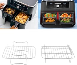 Airfryerrek 2-pack - Airfryer Accessoires - Airfryer-accessoire met dubbele mand - Grill voor hoge temperaturen - Multifunctioneel kookrek - Airfryer — thumbnail 13