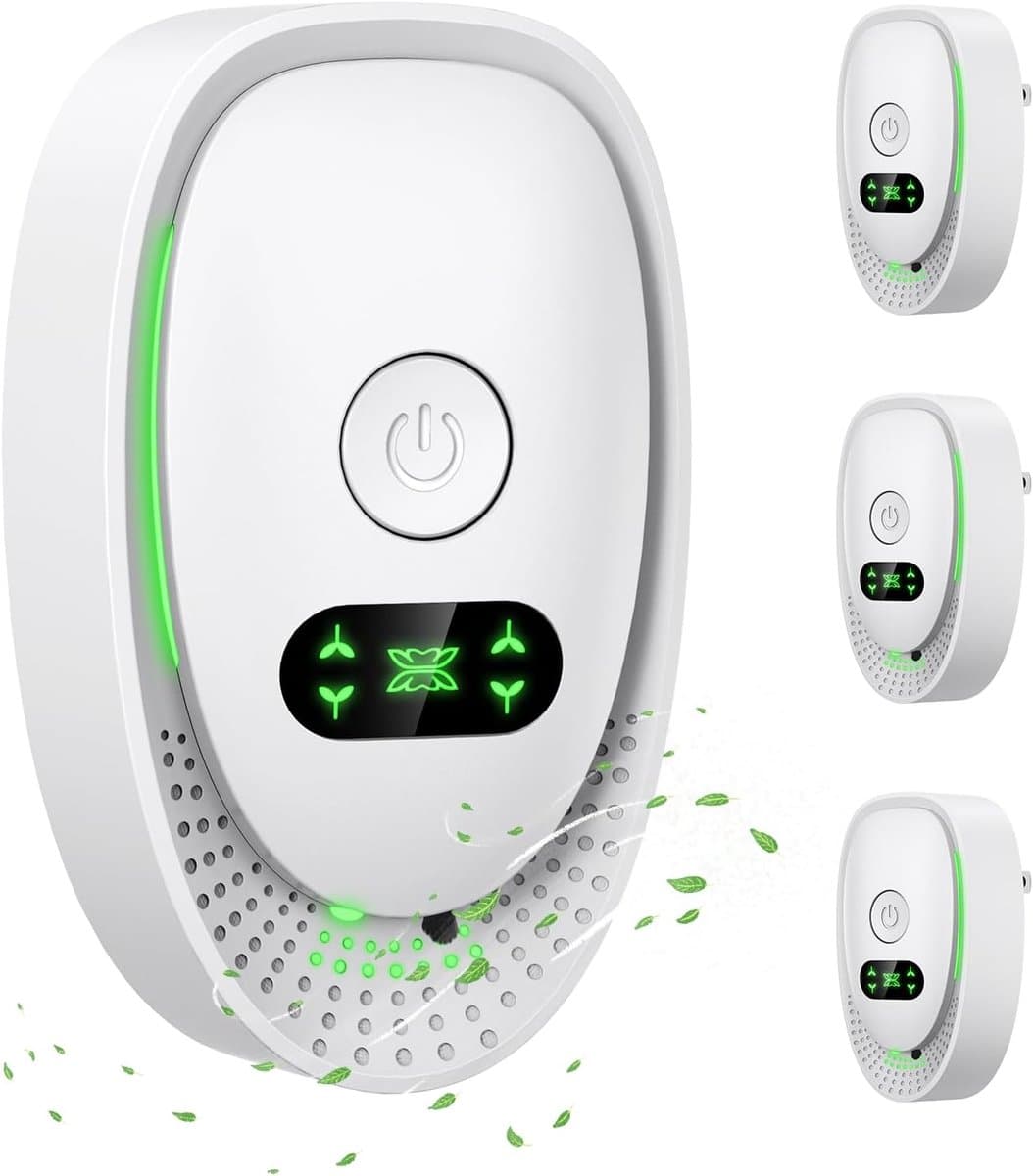 Stekker-luchtreinigers – Luchtreinigers met negatieve ionen – Draagbare mini-luchtreinigers – 4-pack – Stille werking – Ideaal voor keukens, slaapkamers en kantoren – Verwijdert effectief geuren van huisdieren en tabak — afbeelding 1