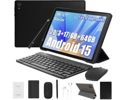 Hotlight A10L - Android 15 Tablet - 10.1 inch - 20(3+17)GB RAM/64GB ROM - Met Toetsenbord, Muis, Oordopjes & Bescherming – 5000mAh