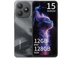 Blackview WAVE 9C Smartphone 4G - 12GB RAM - 128GB ROM - 6,56 inch - Android 15 - 5000 mAh - Dual SIM - GPS - OTG - Zwart
