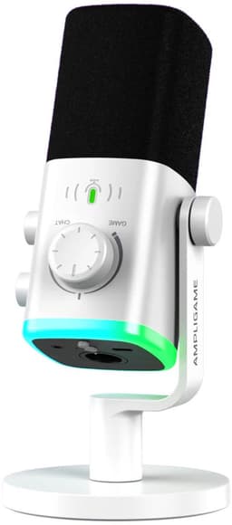 FIFINE AM9 - Gaming Microfoon Dynamische - Podcast Streaming PC PS4 PS5 - Ruisonderdrukking - Touch Mute Knop - USB RGB - Wit — thumbnail 1