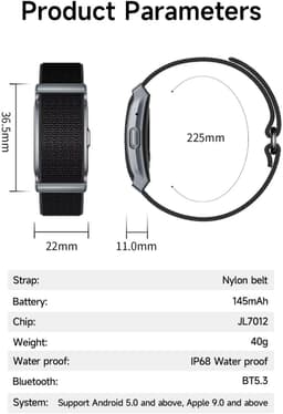 Shrivasta Activity Tracker Plus | armband met AI-Gezondheidsanalyse & Lichaamstemperatuur meting | Dames & Heren | Zilver | Hartslag | SpO₂ | Slaapmonitor | Stress | Menstruatiecyclus | Inclusief 2 Armbanden (siliconen & Nylon) – Waterdicht — thumbnail 2