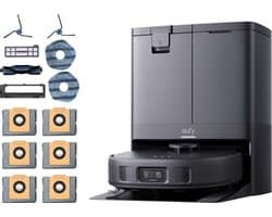 eufy X10 Pro Omni - Complete Robotstofzuiger met dweil en Vervangingssets - Robot Vacuum 8000 Pa zuigkracht - Tapijt detectie AI-obstakel vermijding - Wast en droogt de dwei - Automatisch legen en vullen