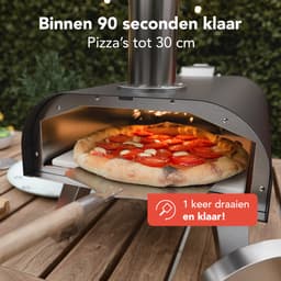 KitchenBrothers Pizza Oven - Houtgestookt - Tafelmodel - Inklapbaar - PFAS-vrij - Pizzasteen - tot 460°C - Pizza maker - Complete Set - Pizzaoven voor Buiten - Zwart/RVS — thumbnail 4