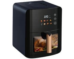 Sensova - Airfryer Heteluchtfriteuse 5L met Kijkvenster en Touchscreen – Olievrij en Vetarm Koken, Grote Capaciteit voor Gezin - Automatische Programma’s - 1400W Vermogen - Temperatuurregeling 60-200°C