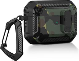 Case Cover AirPods Pro - Camouflage Groen | Stofdicht en Schokbestendig | Sleutelhangerhaak — thumbnail 1