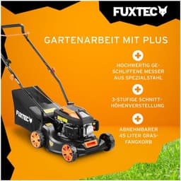 FUXTEC Benzine Grasmaaier FX-RM4180 - 1,8pk / 1,3kW - Slechts 18kg - 40cm Maaibreedte - 3-traps Maaihoogteverstelling - 80ccm 4-Takt - Incl. 45L Grasopvangbak — thumbnail 3