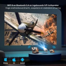 NBAP® Mini Beamer - Projector met Wifi - Bluetooth - Wit — thumbnail 3