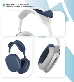 Shieldcase Beschermset geschikt voor Apple Airpods Max 1/2 - Siliconen covers / bescherming - 4 delige set - Hoofdband cover - Oorkap Beschermers & Reishoes - 4 in 1 set - Donkerblauw — thumbnail 4