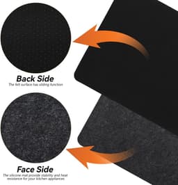 Hittebestendige mat voor Airfryer - 4 Stuks - 44x30 cm - aanrechtbladbeschermers - Vilt - koffiezetapparaatmat - Bakmat - Hittemat - Bescherming Frituurpan - Ovenbeschermingsmat - Beschermmat voor Friteuse, Airfryer, Oven & Koffiezetapparaat — thumbnail 2