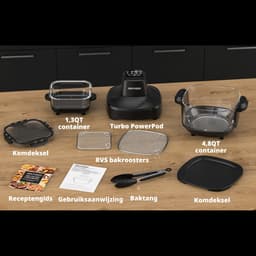 AIRMSEN Airfryer - Heteluchtfriteuse - Volledig zichtbaar venster - 1500W - Met 2 glazen frituurmanden (4,5L & 1,2L) - PFAS-vrij - 4 kookprogramma's - Eenvoudig te reinigen - Zwart — thumbnail 8