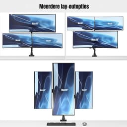 SCH® Monitor Arm 3 Schermen - Monitor Arm - Zwart - 44cm x 23cm x 15cm — thumbnail 2